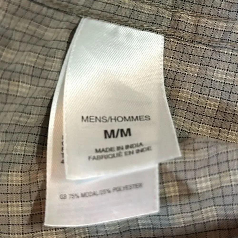 North Face Men’s Long Sleeve Button‎ Down Tan Black Plaid Shirt size medium